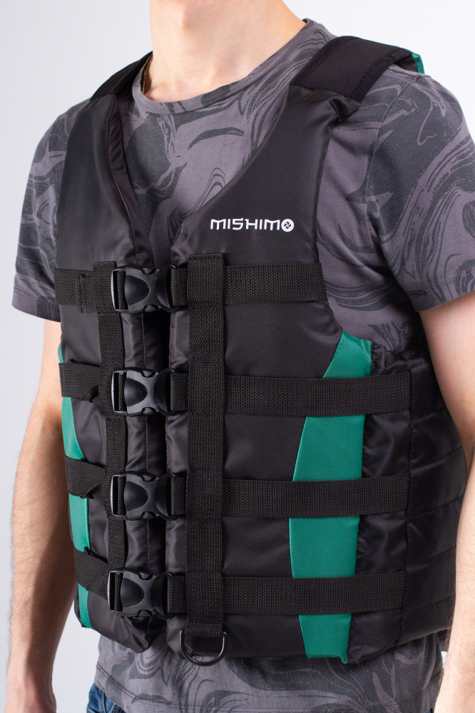 Жилет спасательный MISHIMO PRO Премиум качества Черно-зеленый в Волжском