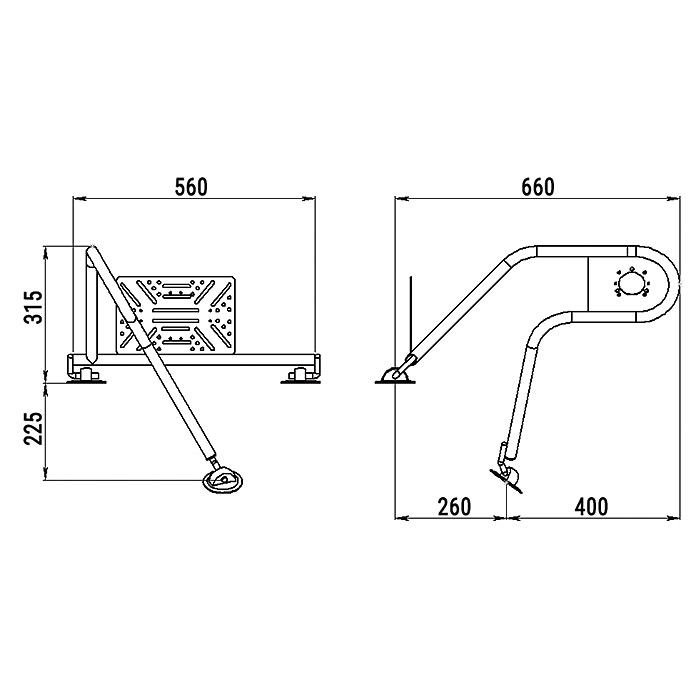 Стойка рулевая с креплением на баллон надувной лодки 25мм в Волжском