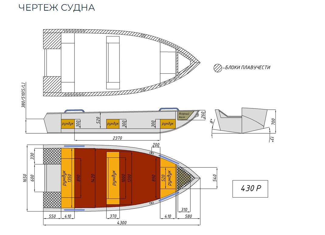 Алюминиевая лодка  Wyatboat-430 Р в Волжском