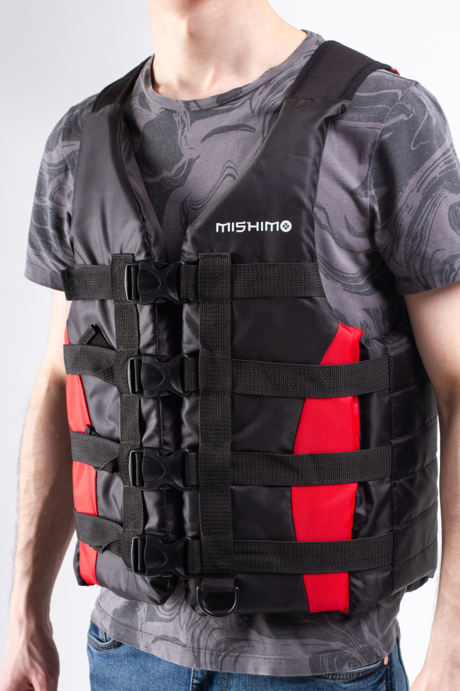 Жилет спасательный MISHIMO PRO Премиум качества Черно-красный в Волжском