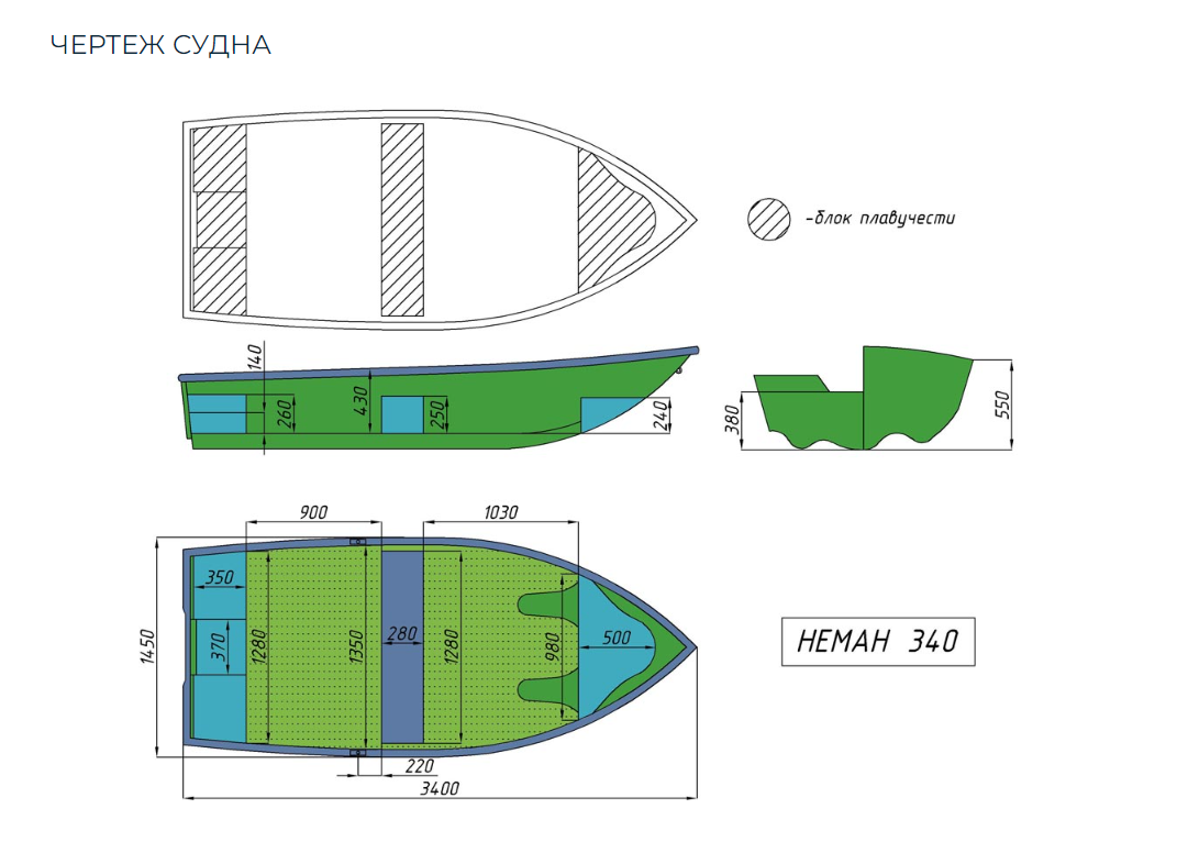 Стеклопластиковая лодка Neman-340 (тримаран) в Волжском
