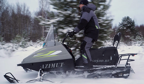 Миниснегоход Бурлак Азимут 20 л.с. , эл.запуск, реверс, тормоз гидравл, капот серый в Волжском