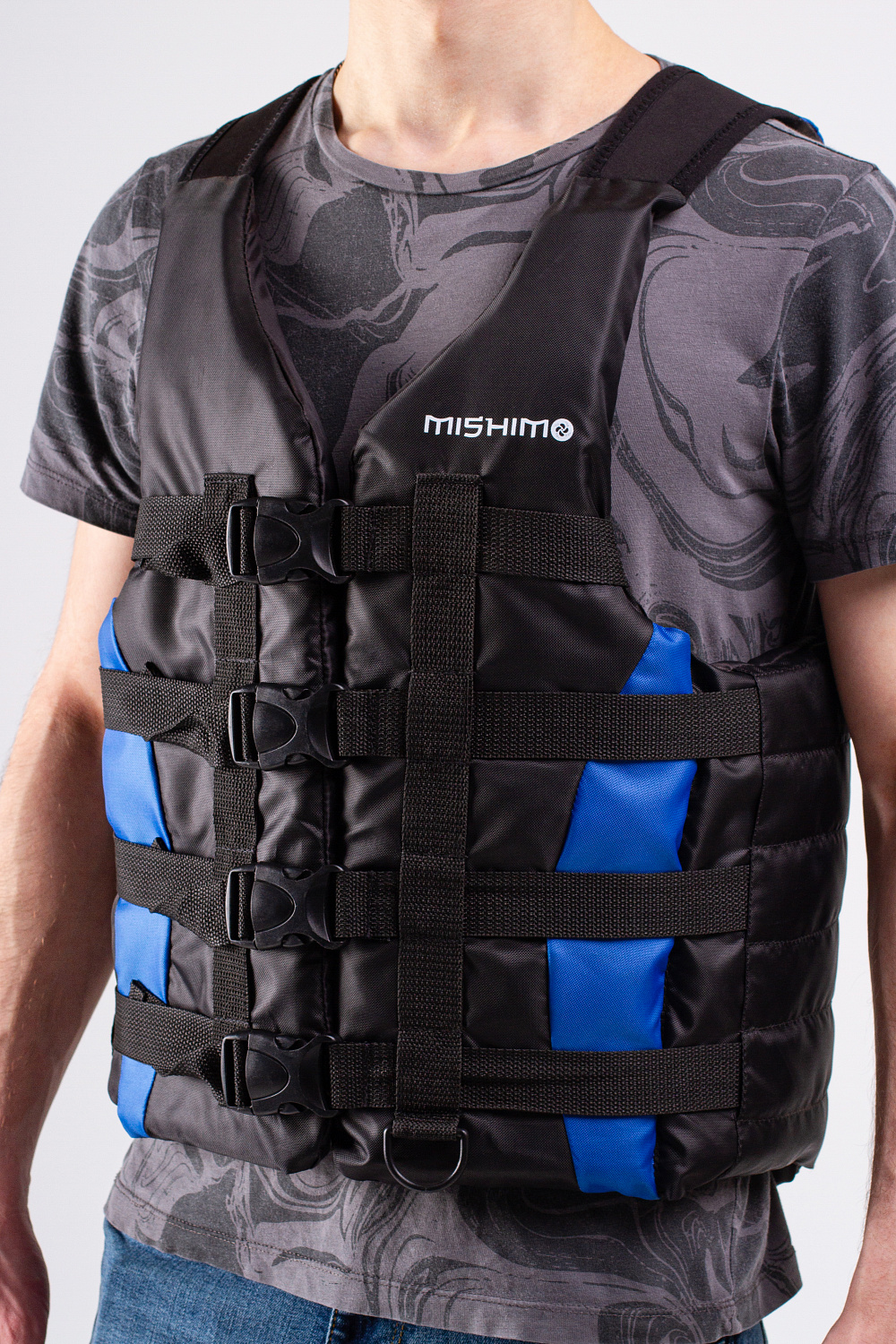 Жилет спасательный MISHIMO PRO Премиум качества Черно-синий в Волжском