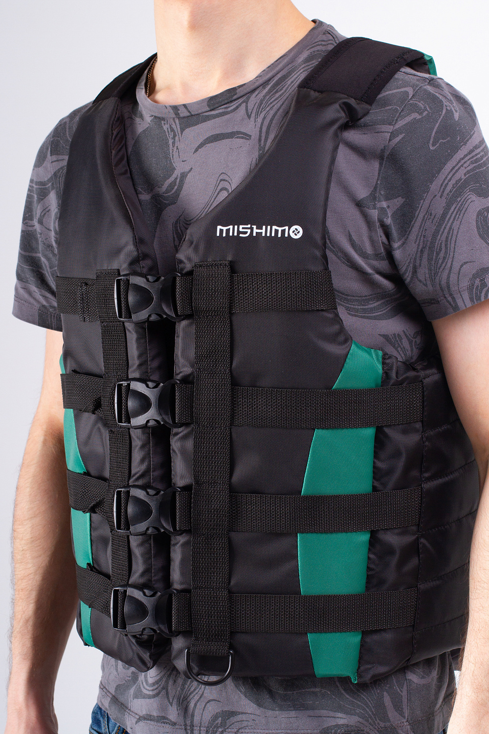 Жилет спасательный MISHIMO PRO Премиум качества Черно-зеленый в Волжском