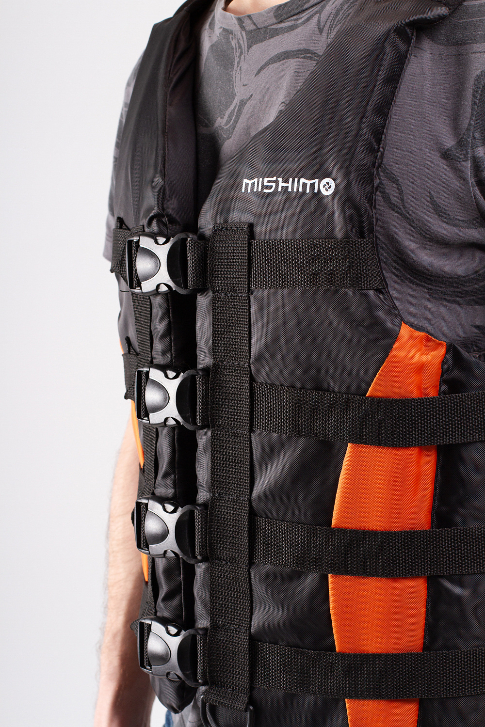 Жилет спасательный MISHIMO PRO Премиум качества Черно-оранжевый в Волжском