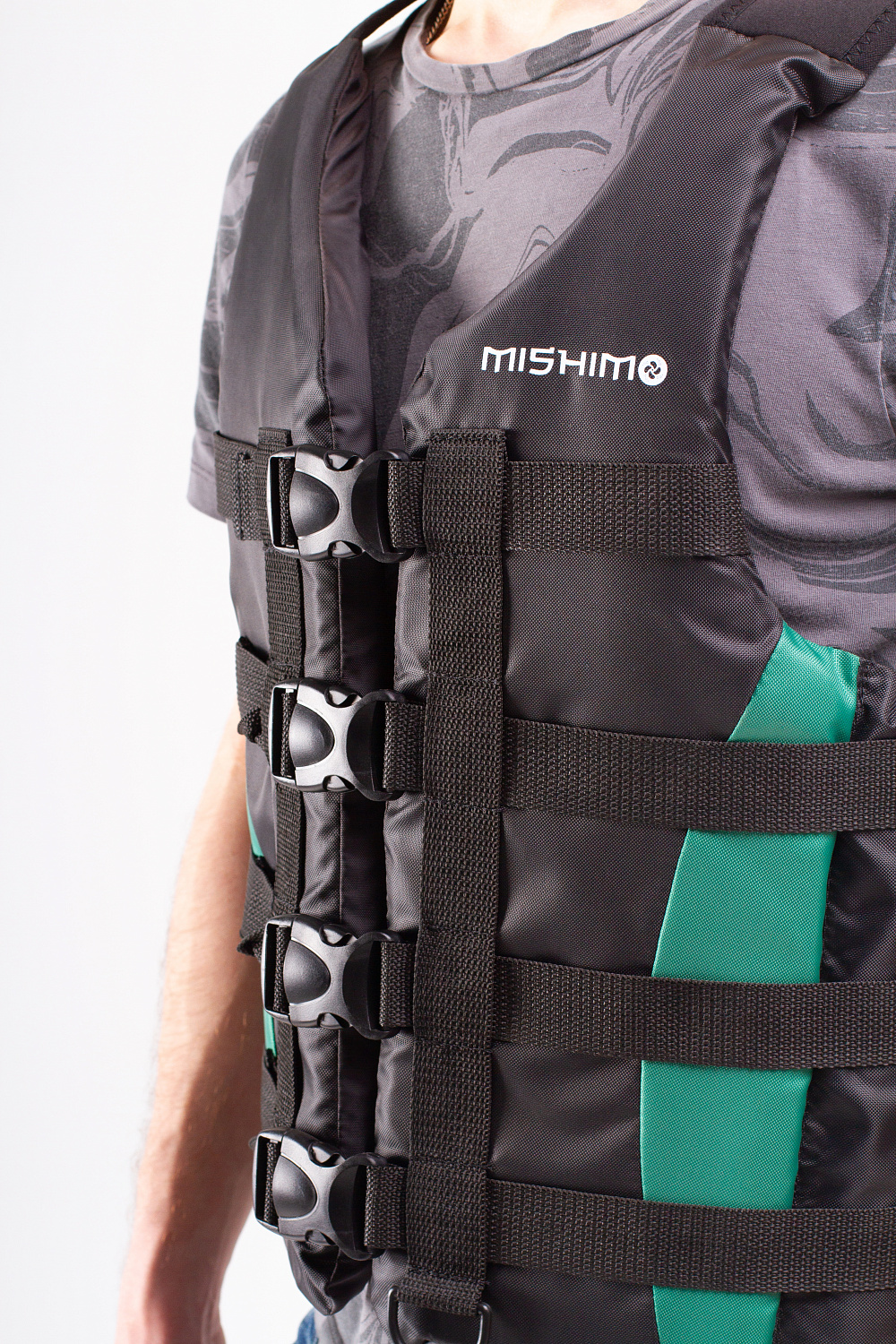 Жилет спасательный MISHIMO PRO Премиум качества Черно-зеленый в Волжском